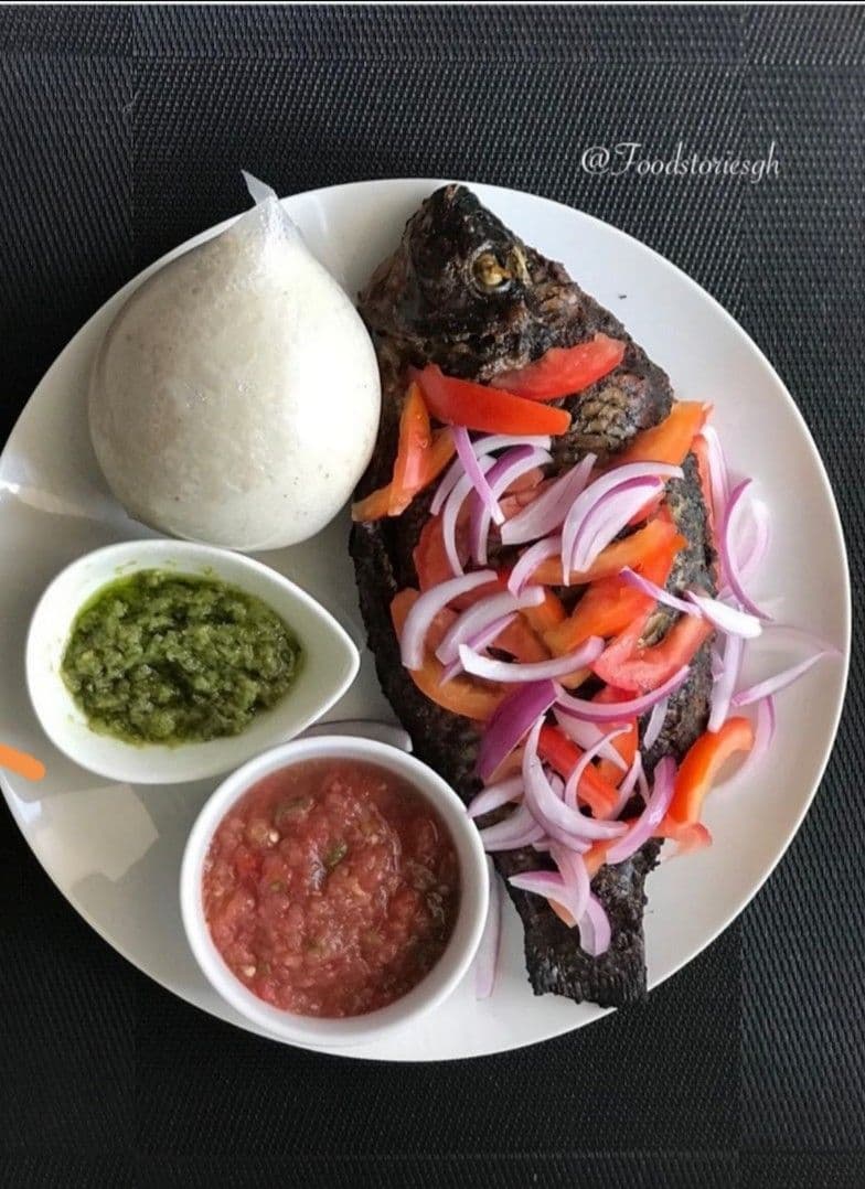 Banku + Tilapia Pepper
