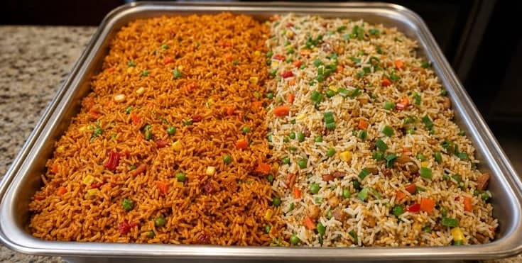 Virose Platter (for 2 people) - Fried Rice + Jollof Rice