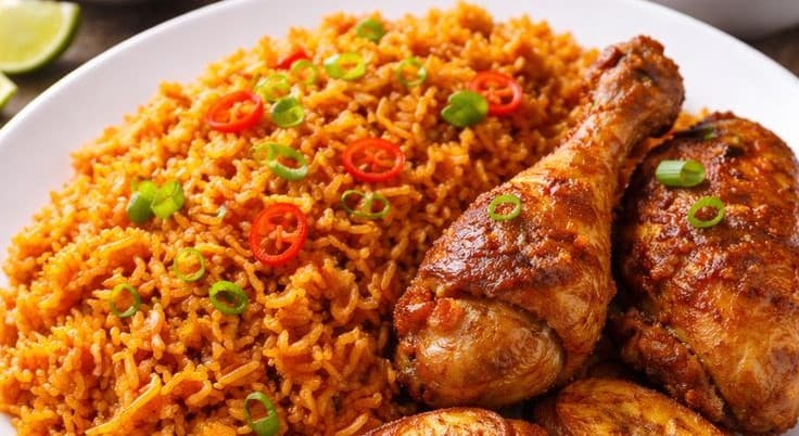 Jollof Rice + Salad + Chicken/Fish